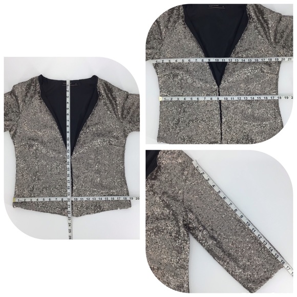 Soya Concept Gold Sequin 3/4 Sleeve Blazer, 38 - Picture 15 of 16